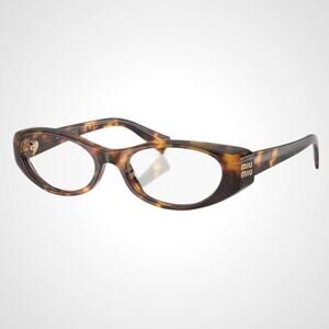 New MIU MIU Eyeglasses  Brown Oval 53mm Honey Havnana Rx-able Women